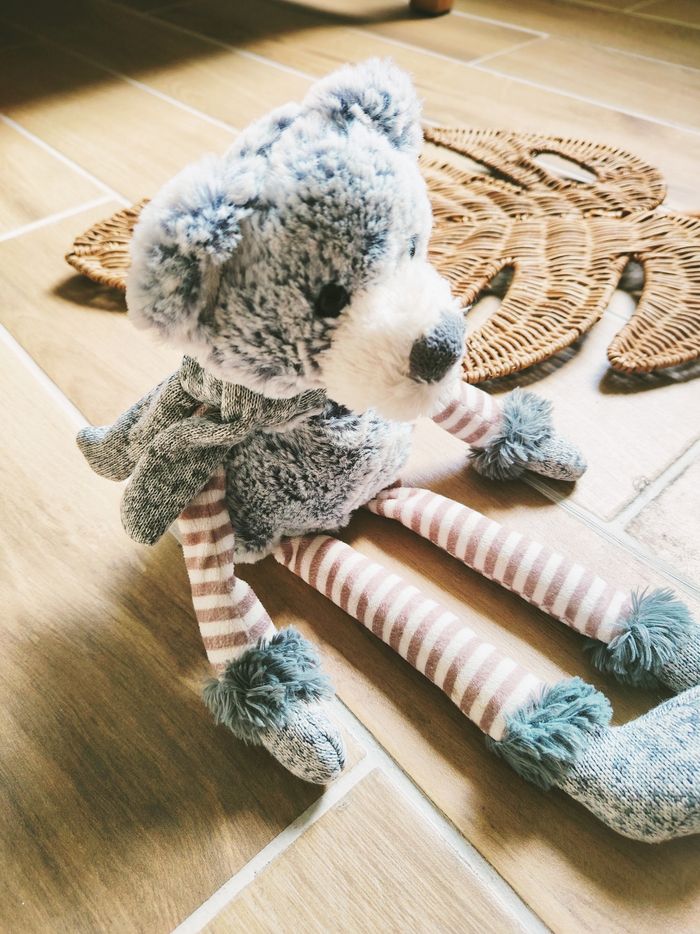 🐻Peluche doudou Ours/ourson Kalidou avec son écharpe marque Enesco - photo numéro 2