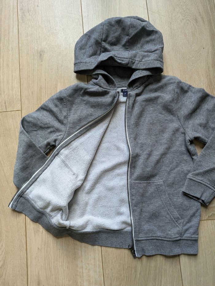 Sweat zippé à capuche Kiabi 8 ans gris - photo numéro 3