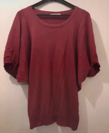 Haut femme été camaïeu très léger manche courte Bordeaux taille XL