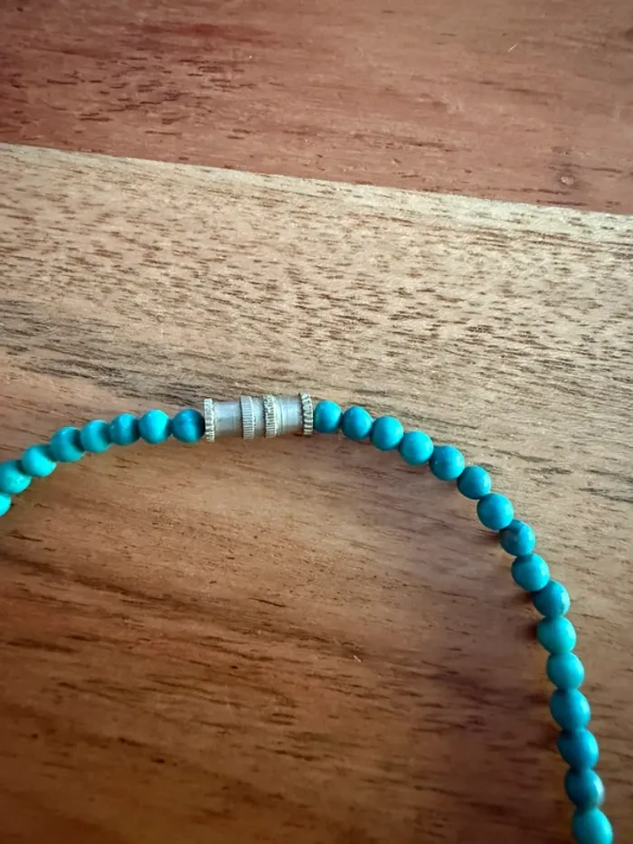 Collier vintage perles bleues - photo numéro 3