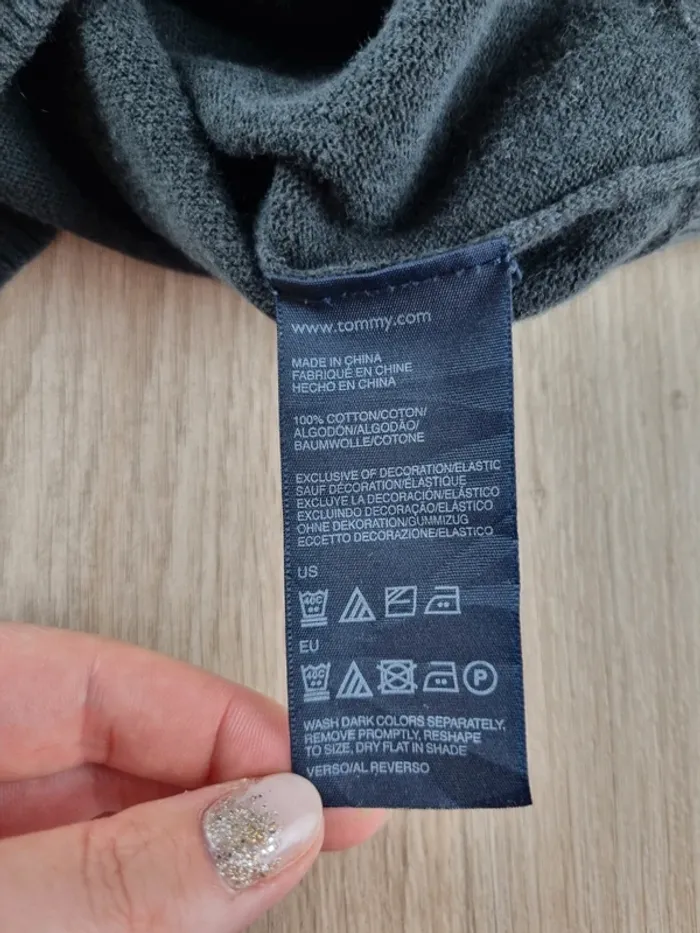 Pull a col V noir Tommy hilfiger Femme Taille S - photo numéro 3