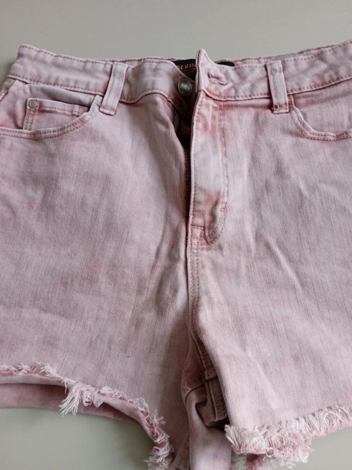 Short en jean rose blanc taille 40 Clockhouse - photo numéro 4