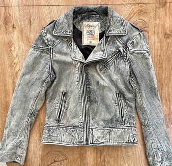 Veste coupe vent noire effet délavé en cuir Kaporal pour femme en taille M