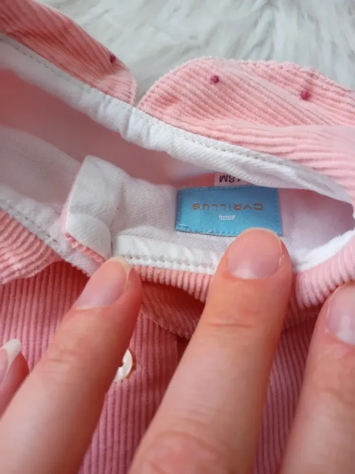 Robe patineuse en velours côtelé rose Cyrillus 18 mois - photo numéro 4