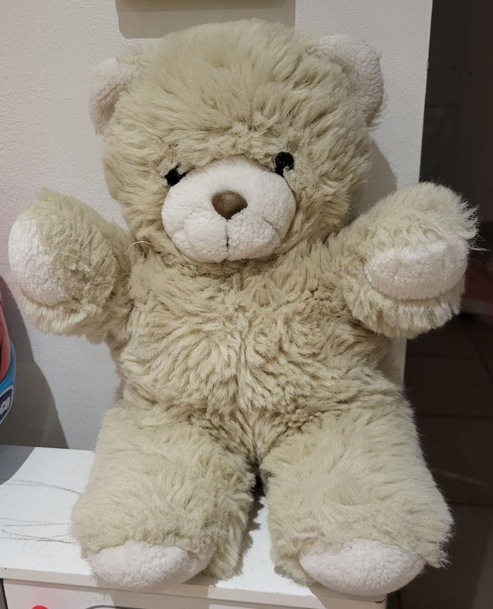 Peluche nounours beige et blanc - photo numéro 2