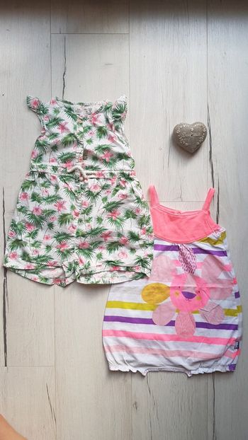 Lot de 2 combinaisons estivales fille 18mois