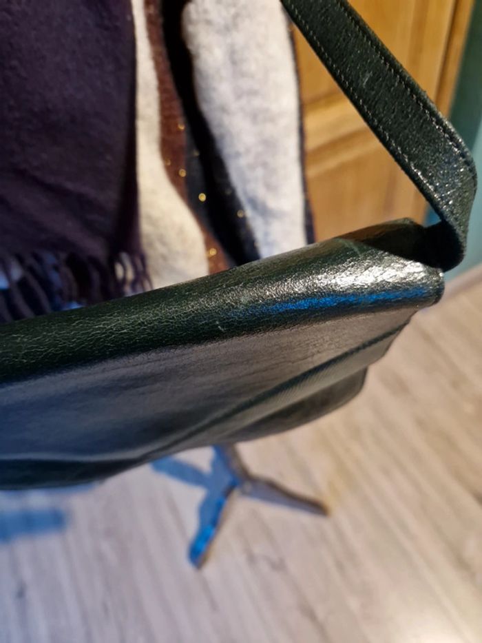 Petit sac vert bouteille vintage années 80 - photo numéro 2