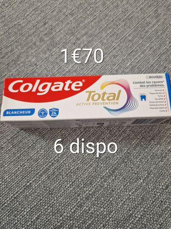 Dentifrice colgate total blancheur