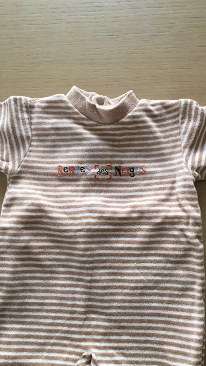 Grenouillère in extenso 3 mois beige et crème - photo numéro 2