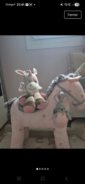 Peluche doudou licorne jade nattou