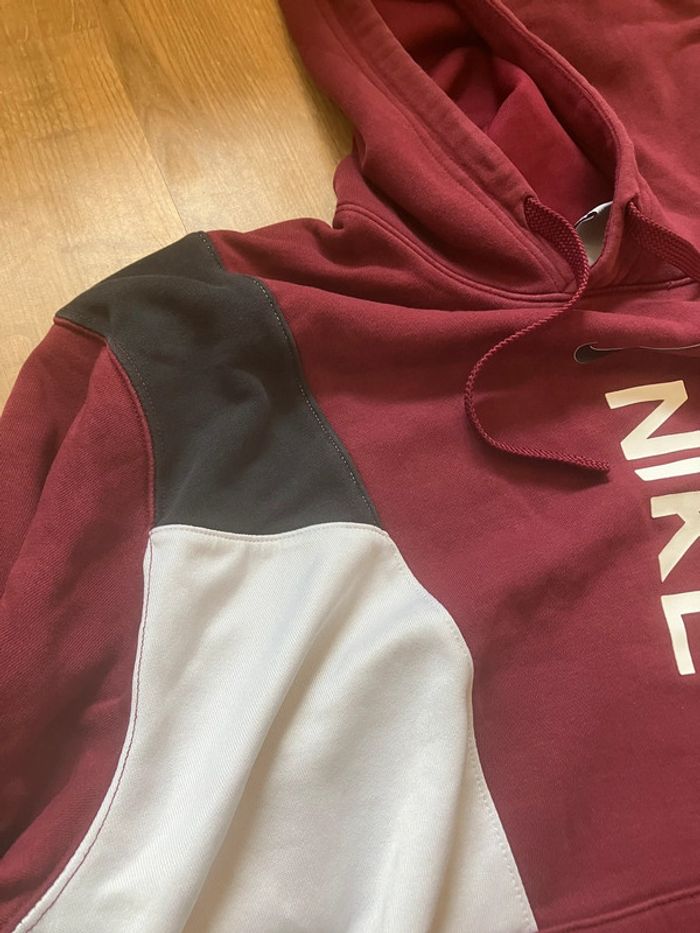 Pull à capuche Nike rouge et blanc homme - photo numéro 5
