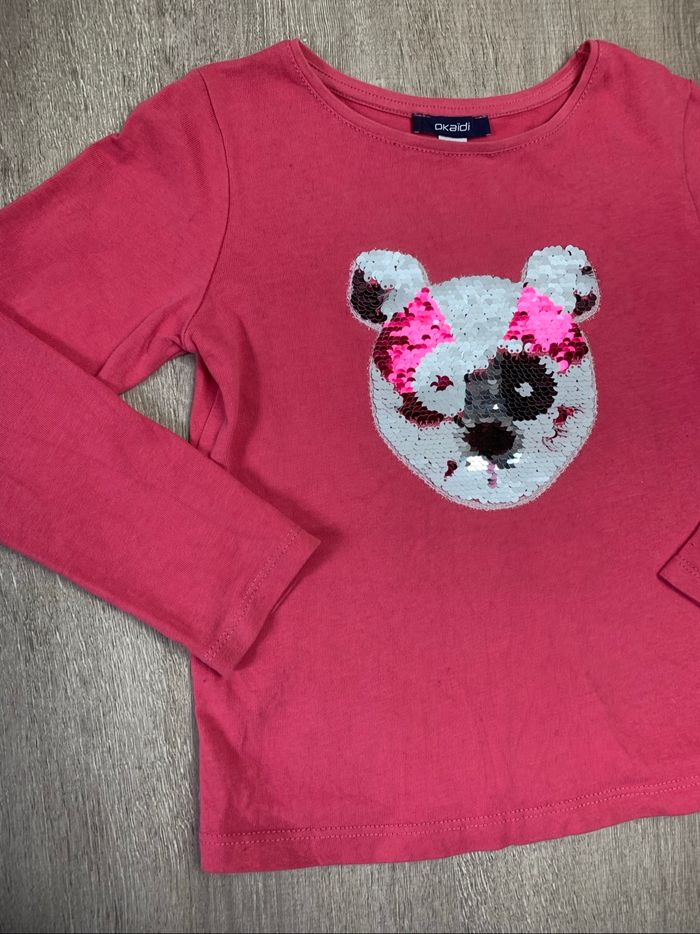 T-shirt ML a sequins - taille 6 ans 116 cm - photo numéro 3