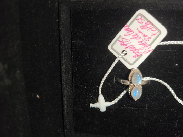 Bague hippie en argent et pierres de lune artisanale - photo numéro 4