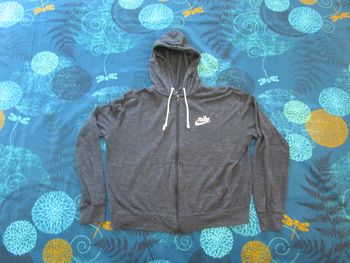 Sweat à capuche zippé Nike Taille M 38 Gris (T102)