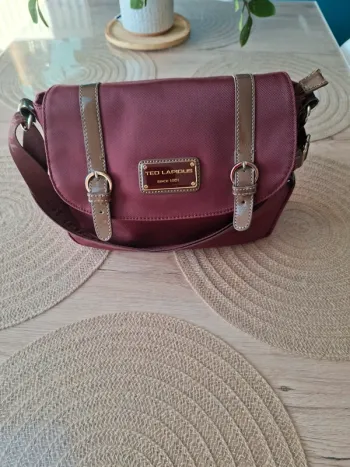 Sac bandoulière Ted Lapidus bordeaux