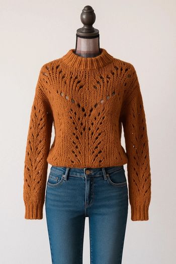 Pull Nümph alpaga orange rouille – Taille S – Neuf