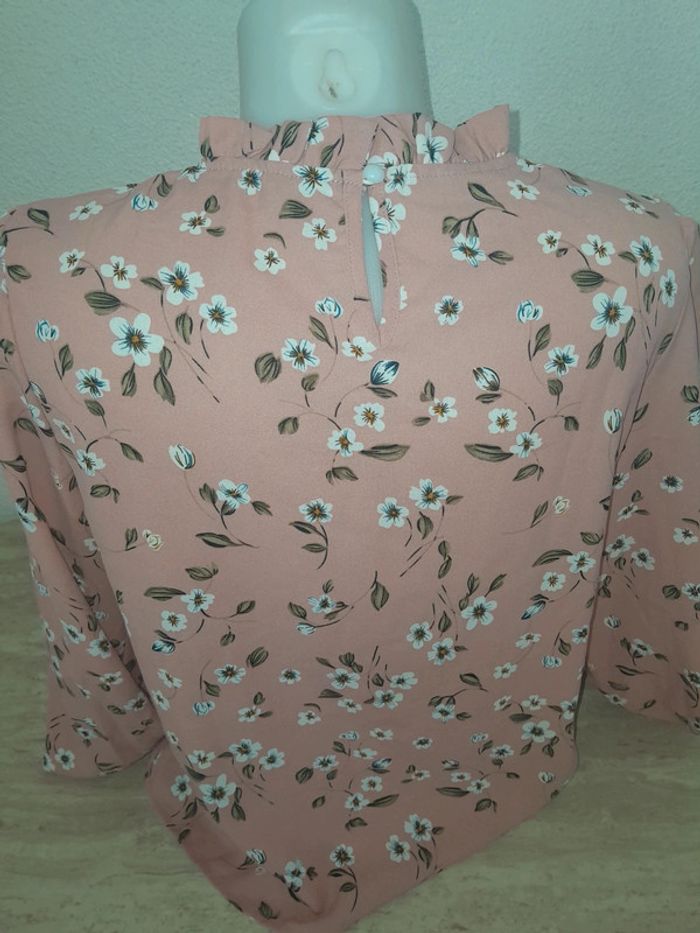Blouse fleurie manches longues 💫Col plissé 💫Shein💫Taille 38 - photo numéro 3