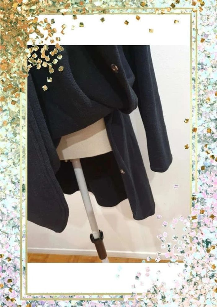 Manteau poncho jolilola taille 1 polaire noire de grossesse portage - photo numéro 9