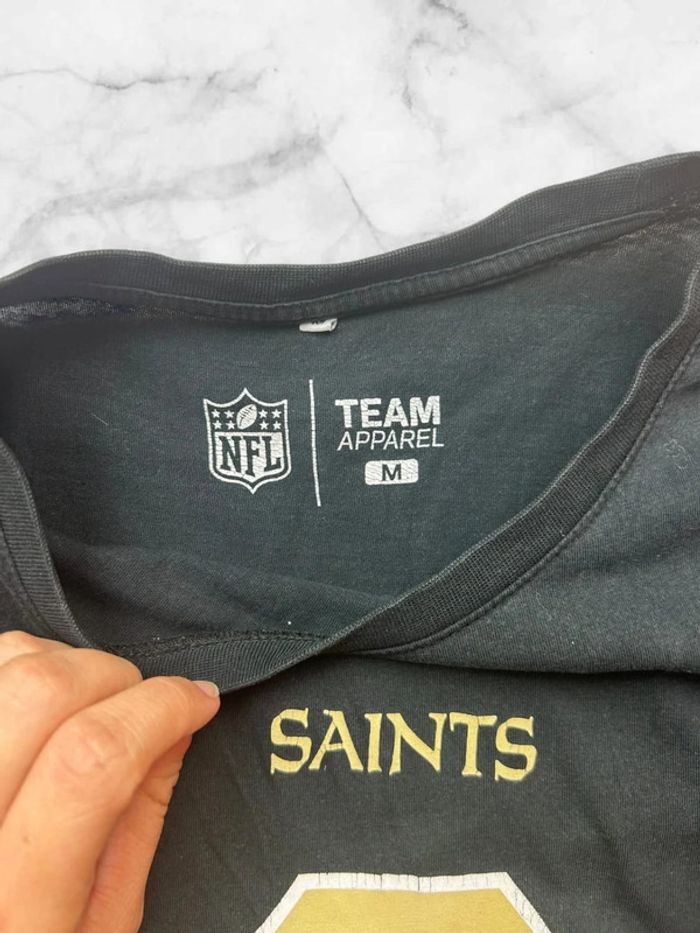 T-shirt NFL Team Apparel Drew Brees #9 New Orleans Saints Vintage taille M - photo numéro 3