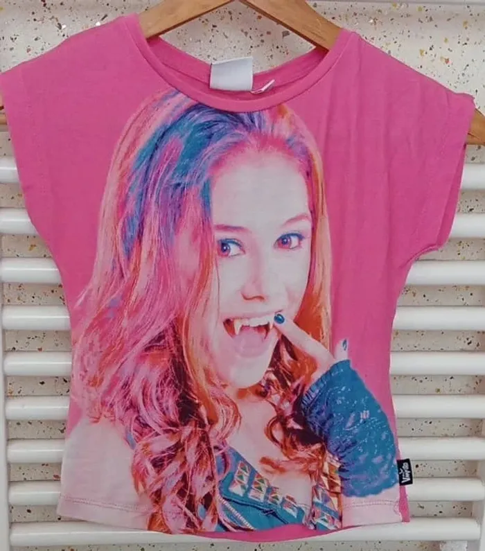 Tee shirt manche courte rose Chica Vampiro Taille 8 ans - photo numéro 2