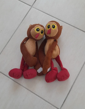 Peluches en double singe 20 cm environ – jouet enfant