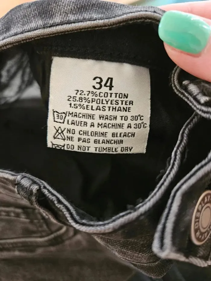 Jean skinny noir délavé R. Display - Taille 34 - Neuf avec étiquette - photo numéro 6