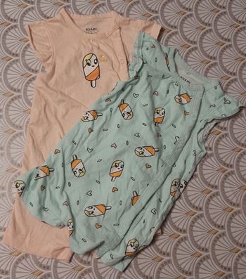 Ensemble combi short rose et vert