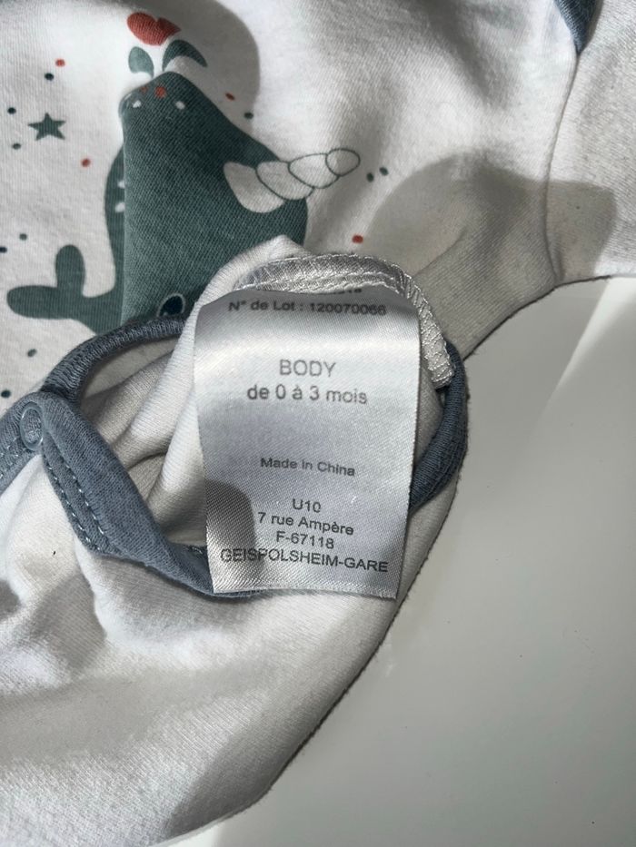 Ensemble body + bonnet 0-3mois bébé douceur - photo numéro 6