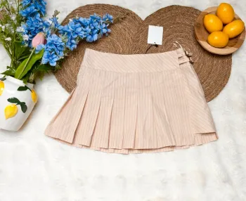Jupe plissée rose à rayures Zara taille M