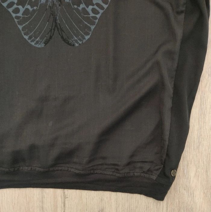 Blouse Bonobo noir devant transparent motif papillon TS - photo numéro 6