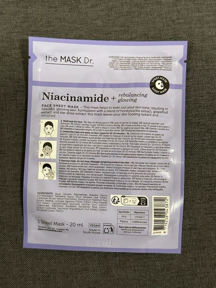 Masque Visage en Tissu Niacinamide Neuf - photo numéro 3