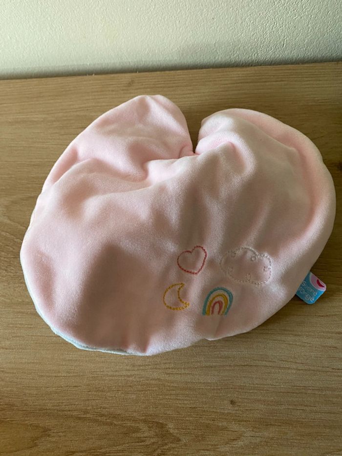 Doudou plat souris rose gris sucre d orge Neuf - photo numéro 3