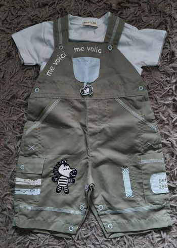 Ensemble gris bleu clair 6mois