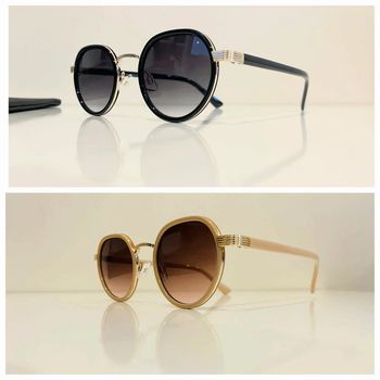 Lot de deux lunettes de soleil mixte noire et beige taille small