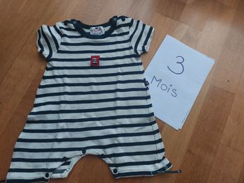 Grenouillère manches courtes 3 mois