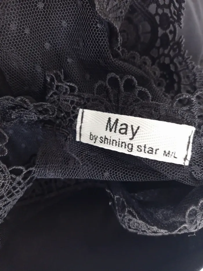 Haut débardeur broderie noir dentelle col haut habillé T.M May - photo numéro 5