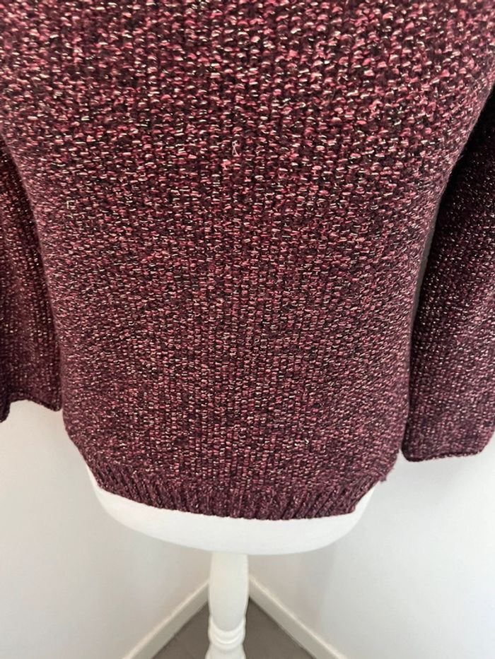 Pull en laine chiné bordeaux pailleté Maje S - photo numéro 2
