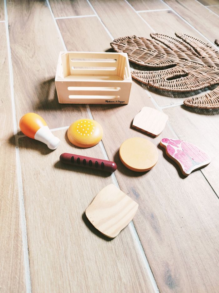 🍗Dinette cagette avec aliments divers en bois marque Melissa et Doug - photo numéro 2