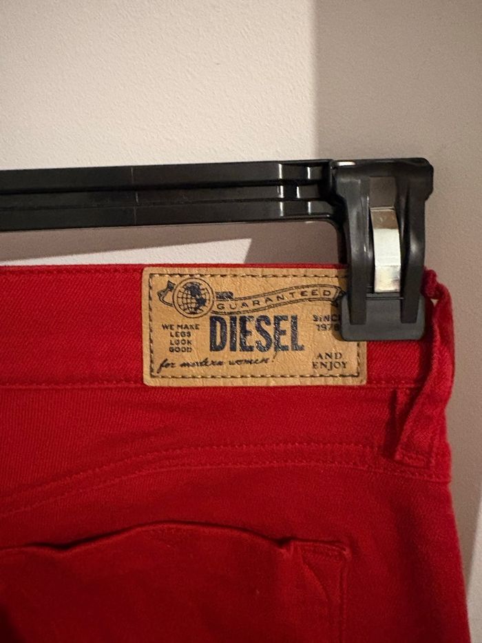 Superbe Jean Diesel "Livier" Rouge - Taille W28 - Low Waist/Super Slim-Jeggings - photo numéro 5