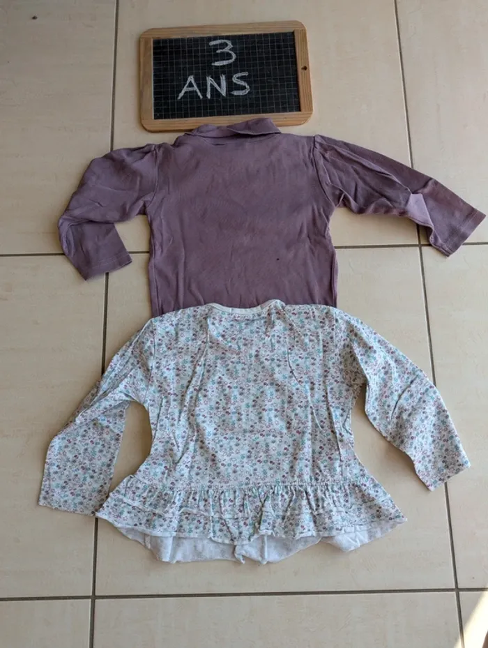 Lot de 2 tee-shirts à manches longues 3 ans - photo numéro 4