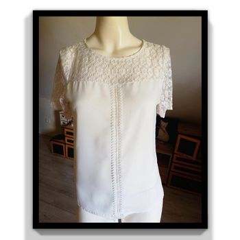 Tee shirt blanc style dentelle Taille 36
