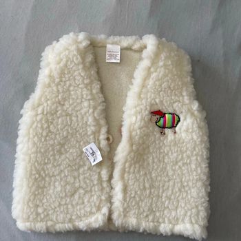 Gilet enfant brodé / gilet mouton 6 mois