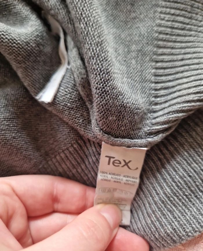 Pull gris col V TEX – Taille M/L - photo numéro 3