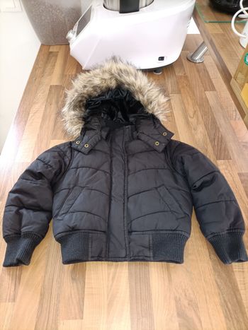 Manteau chaud noir fourré 2-3 ans H&M