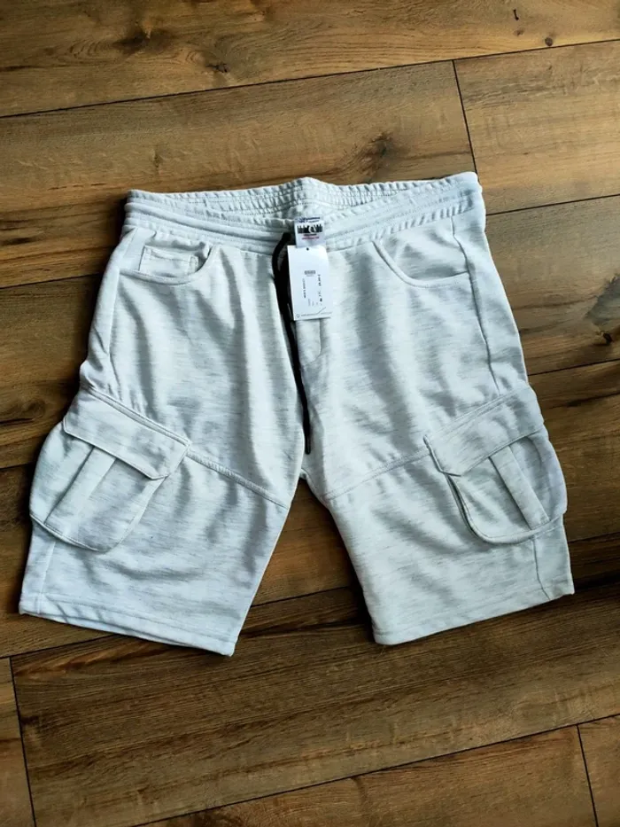 Short en coton garçon homme xxl gris clair