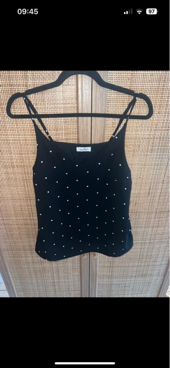 Top noir à pois blanc easy clothes 