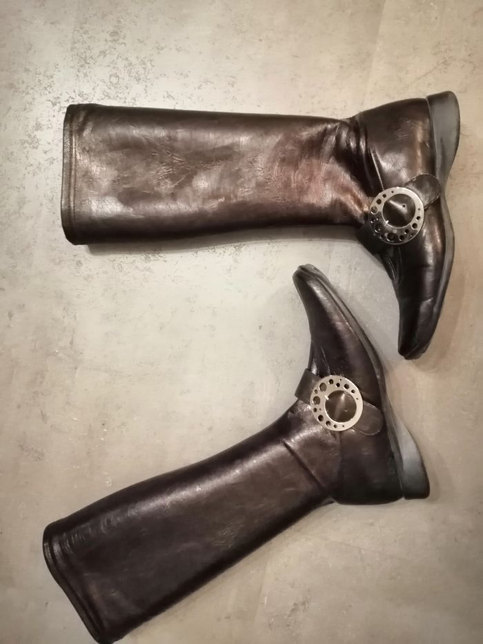Bottes marron en cuir Taille 36-37 JB Martin - photo numéro 2