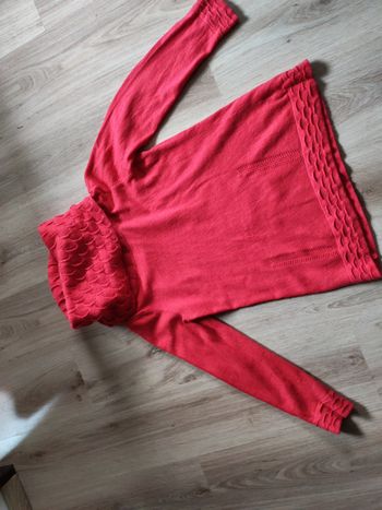 Pull à grand col angora fuchsia Julie Guerlande
