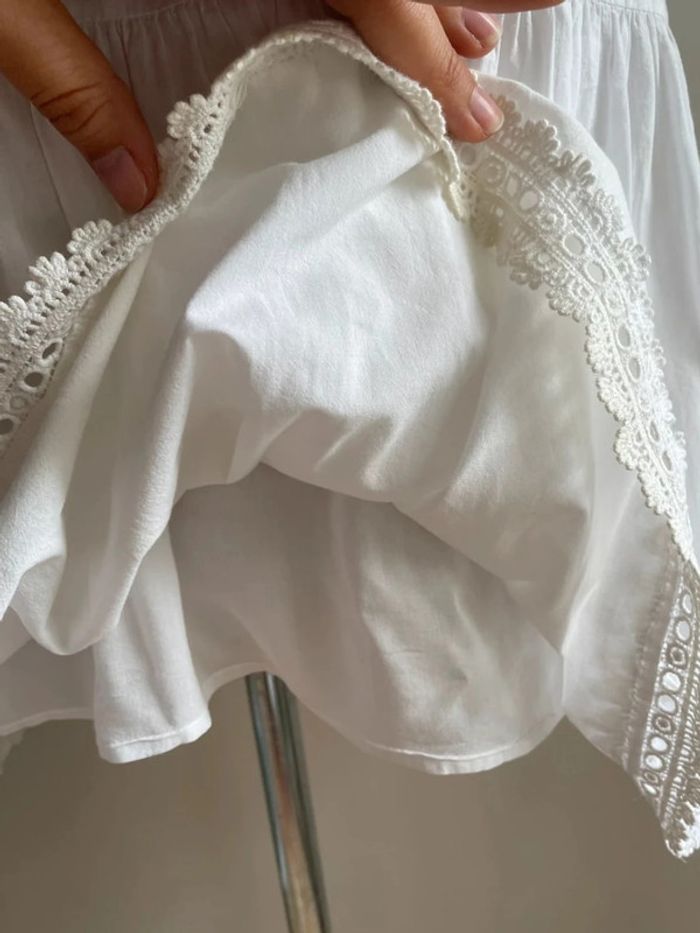 Robe blanche brodée Bérénice manches courtes – Taille 36 - photo numéro 5