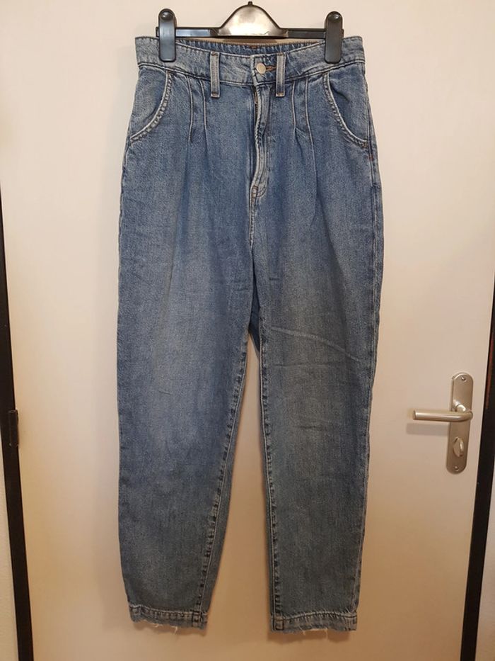 Jean mom taille haute bleu - photo numéro 2